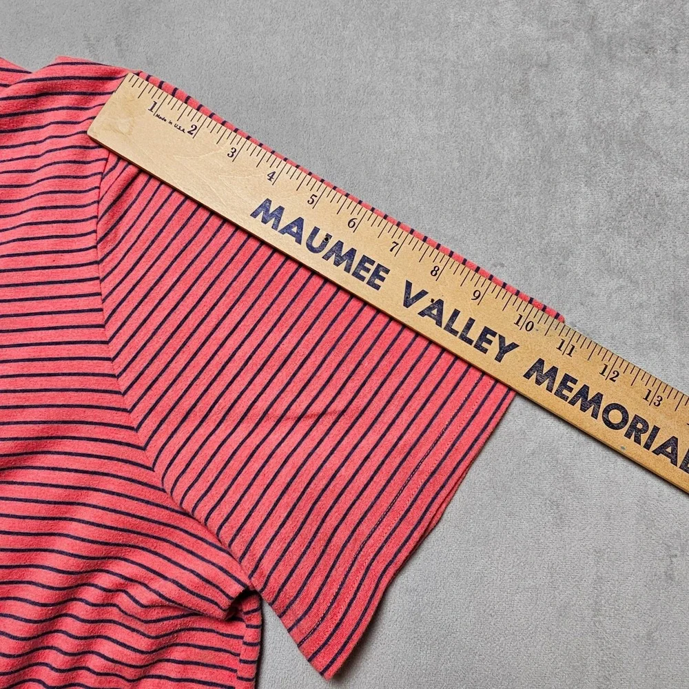 Polo Ralph Lauren Mens XXL Performance Polo Shirt Coral Pink Navy Blue‎ Striped
